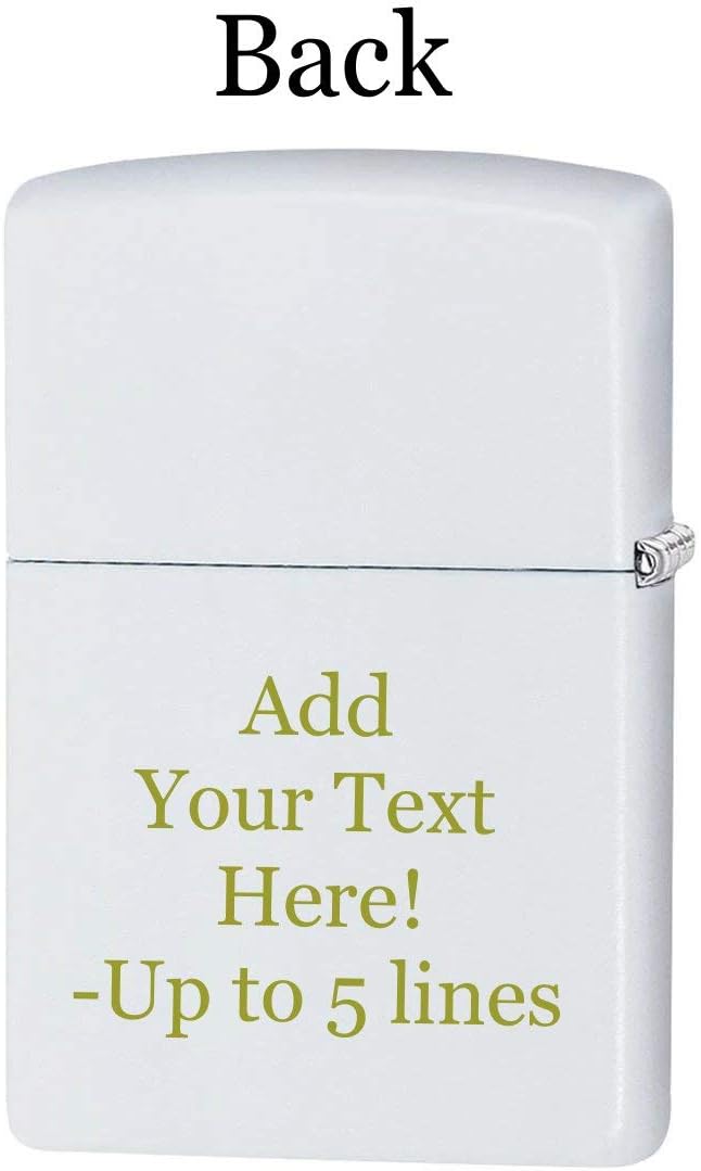 Zippo Lighter Personalized Customize Message Engrave on Backside for Pabst Blue Ribbon Windproof Lighter White Matte 48746