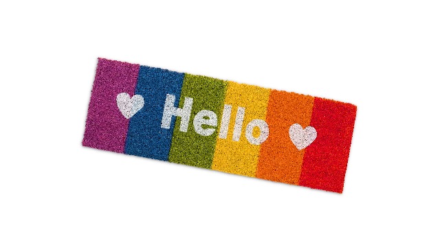 Zerbino In Fibra Di Cocco Relaxdays 75x25cm, Design Arcobaleno, Antiscivolo, Per Esterno E Interno