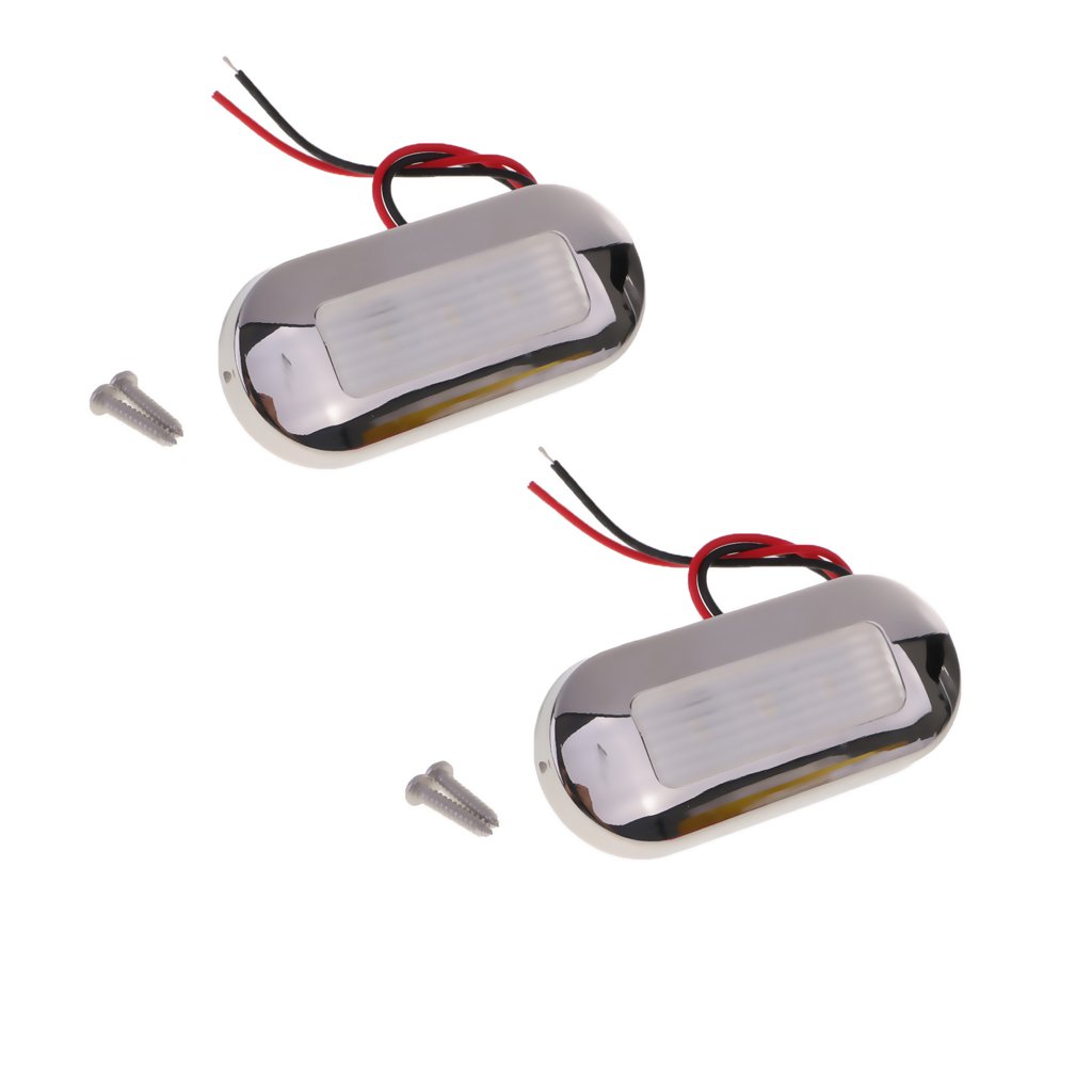 Buy 2pcs 12V Marine 3 LED Oblong Oval Surface Courtesy Accent Light