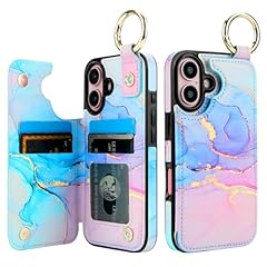 Pink Blue Marble Grip Ring