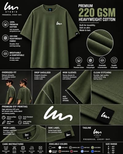 Image of Oversized T-Shirt for Men and Women, Black, White, and Charcoal Grey Colour, Cotton, Drop Shoulder Baggy Fit