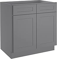 Vista 47 de LOVMOR Armarios de base de cocina, armario de almacenamiento aparador, gabinete de entrada con 1 cajón y estante ajustable, 24 pulgadas de ancho x