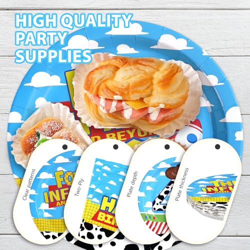 image for Greencian 96 Pcs Toy Cartoon Story 4th Birthday Decorations Reach Four