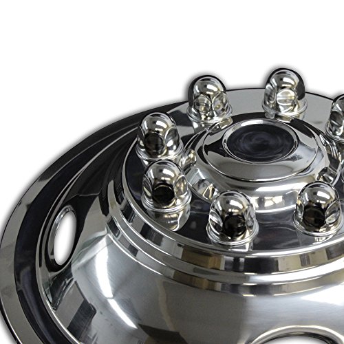 Wheel Simulators Stainless Steel 16-Inch (Set Of 4) 16In Dually Wheels Simulator - Truck Accessories Best For Pick-Up Trucks Vans Rv Hub Caps Rim Skin Chrome Cover Parts - Universal Fits 8 Lug, 4 Hole #TOP1