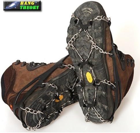 BangTheory 2x Anti-slip Ice Cleats Shoe Boot Tread Grips Traction Crampon Chain Spike Sharp Snow Walking Walker