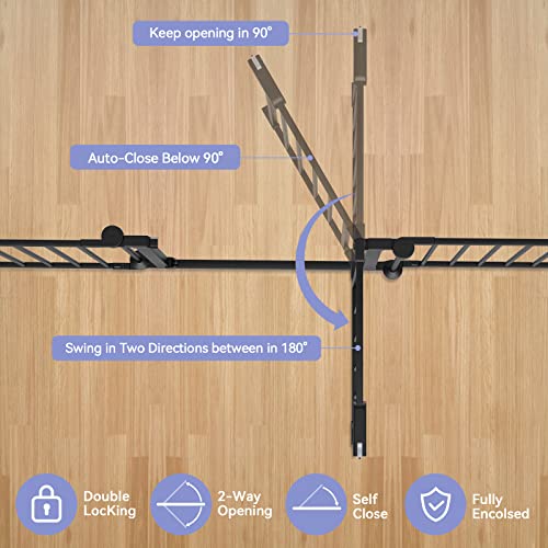 Baby Gate 35"-198" Extra-Wide Gate, Play Yard Child Safety Gate, Dog Playpen With Double Locking System For Fireplace, Kitchen, Foldable 8 Steel Panels, 29" Height (Black 35"-198" Extra-Wide) #TOP4