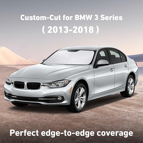 Image of EcoNour Windshield Sunshade Compatible for BMW 3 Series F30 /F31 /F80 /M3 2013-2016 2017 2018, Sun Visor for Front Windshield & Window Sun Shade Cover, UV Heat Blocker & Protector, Car Accessories