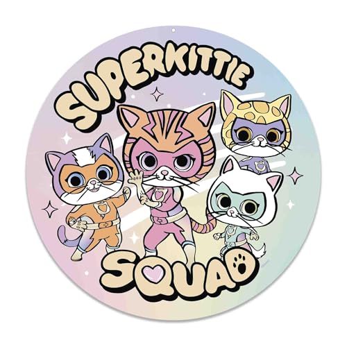 Disney Super Kittie Squad Round Metal Wall Decor