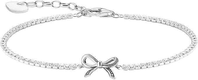 Thomas Sabo A2172-643-14-L19V - Pulsera de lazo con piedras blancas (plata 925 reciclada) en oferta en Amazon