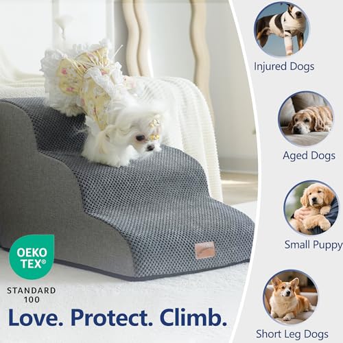 image for GoGoBunny Ramp Dog Stairs for Couch Sofa and Chair 15.7