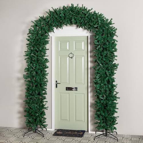 8ft (2.50m) Samuel Alexander Single Door Plain Green Christmas Tree Arch with 2000 Tips