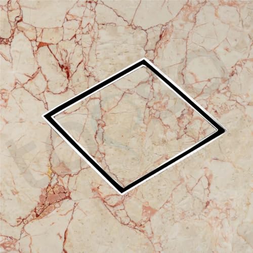 Image of Tapsa Tile Insert Floor Drain | 304 Stainless Steel | Invisible Shower Drain Channel | Shower Drain Channel | Water Drain Channel | with Cockroach Trap. (6X6, SS Matte Tile Insert Floor Drain 20 mm)