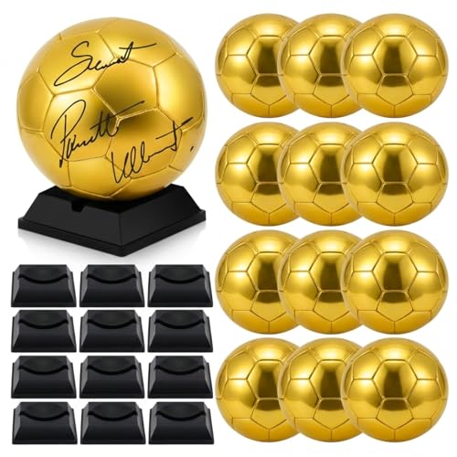 Hiboom Gold Autograph Soccer Ball with Display Stand