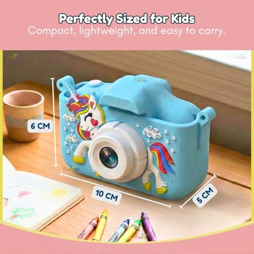 Image of Toy Imagine Unicorn Kids Digital Camera, 48MP Photos, 1080p Video, 2-InchScreen,Rechargeable,Extended Storage,Mini Camera with Games,Filters,Birthday Gift for Kids 6-12,Assorted Card Not Included