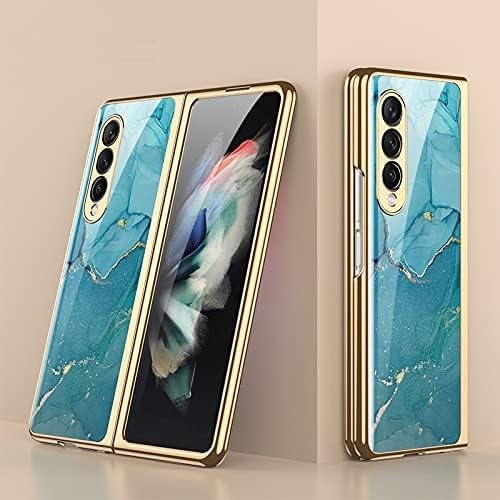 yanzi Compatible with SamSung Galaxy Z Fold 4-5G Smartphone Case[2022]+3D Tempered Glass/Cover Ultra Slim Electroplated Anti-Drop Bumper Protective Mobile Case for Galaxy Z Fold 4-Multi-coloured-8