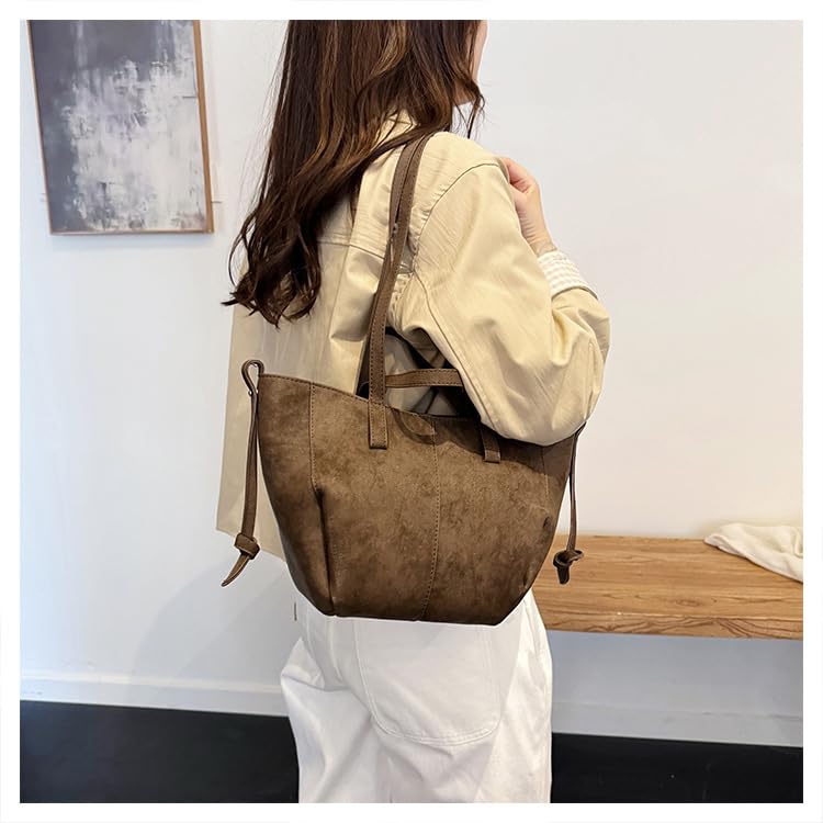 Suede Tote Bags for Women Small Crossbody Shoulder Bag Handbags Chic Purses Satchel for Travel Work2