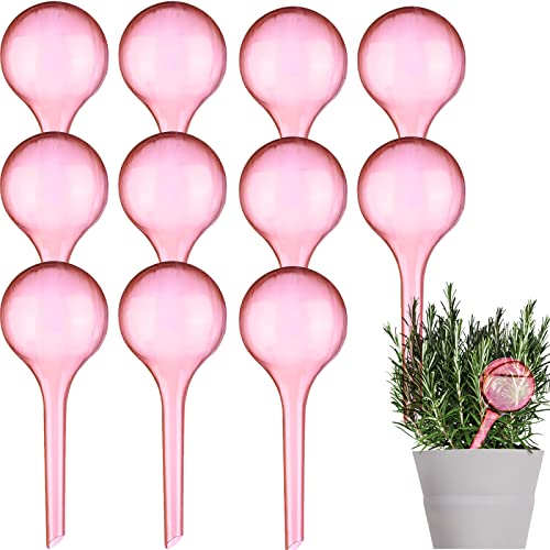 XIDAJIE 12 sfere trasparenti per irrigazione delle piante, lampadine autoirriganti automatiche, mini attrezzatura per irrigazione a goccia per interni ed esterni (rosa piccolo)