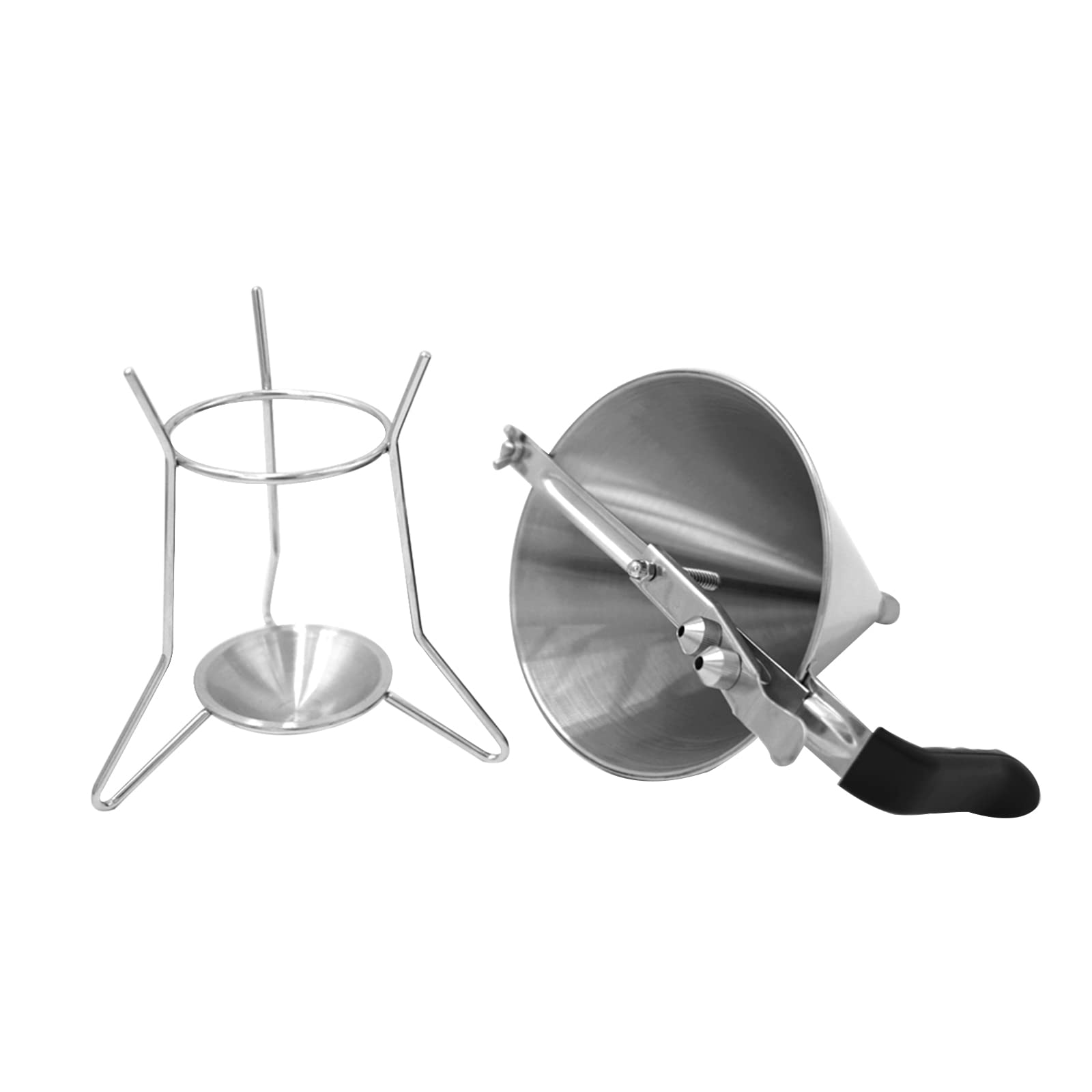 Präziser Teigportionierer 2L,Pfannkuchen Waffeln Spender Edelstahl,Heavy Duty Teigspender,Saucentrichter Pizza Kuchen Pommes Frites Crisper Ofen Nudeln Backzubehör zum Dosieren mit Ø 4/5/6 mm Düsen