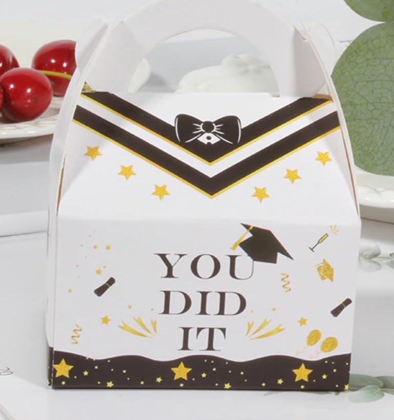 12 Pieces Graduation Gift Box Graduation Treat Box Candy Sugar Chocolate Box for Graduation Party Favor Graduation WHITE (12 Pcs)