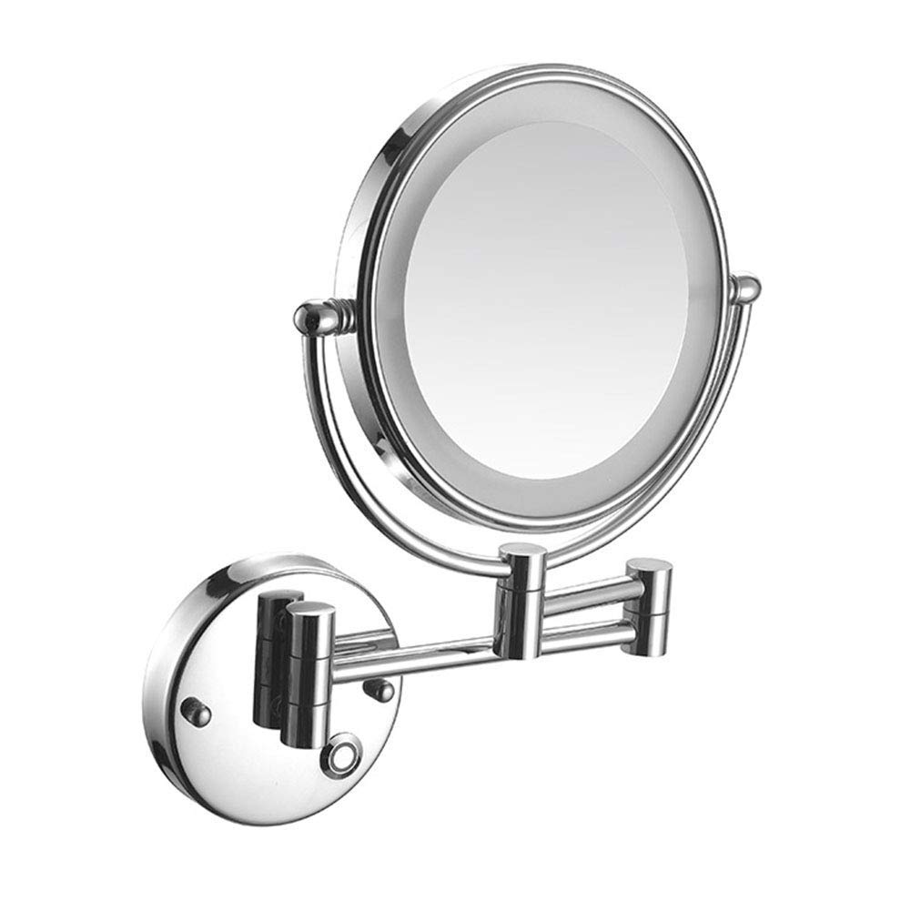 Miroir de maquillage mural extensible 8 pouces rond pour soins et rasage