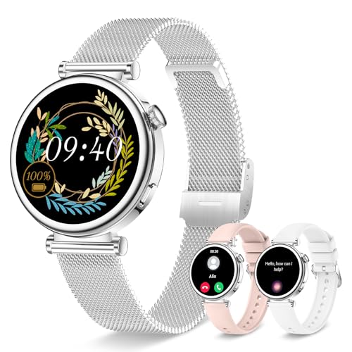 Smartwatch Damen mit Telefonfunktion, 1,27" HD Touchscreen 41mm Armbanduhr, Fitness Tracker mit 100+ Sportmodi Menstruat...