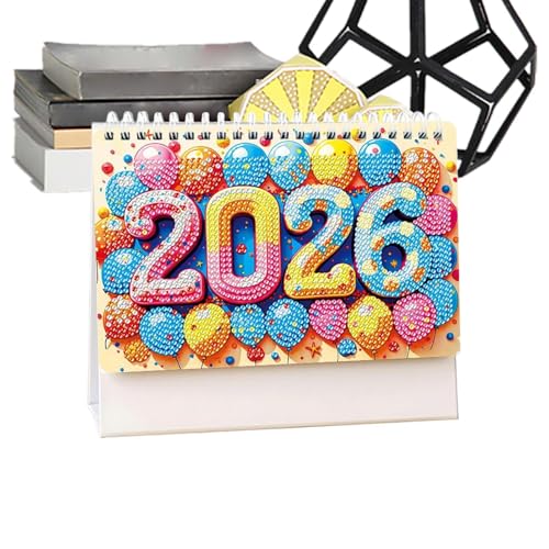 2026 デスクカレンダー - テーブルトップラインストーンペイントカレンダー - 女性 教師 家族 友人向け オフィス 学校 自宅用 ひっくり返し式月間プランナー - 女性 自宅 オフィス 学校 家庭 室内デスク向け