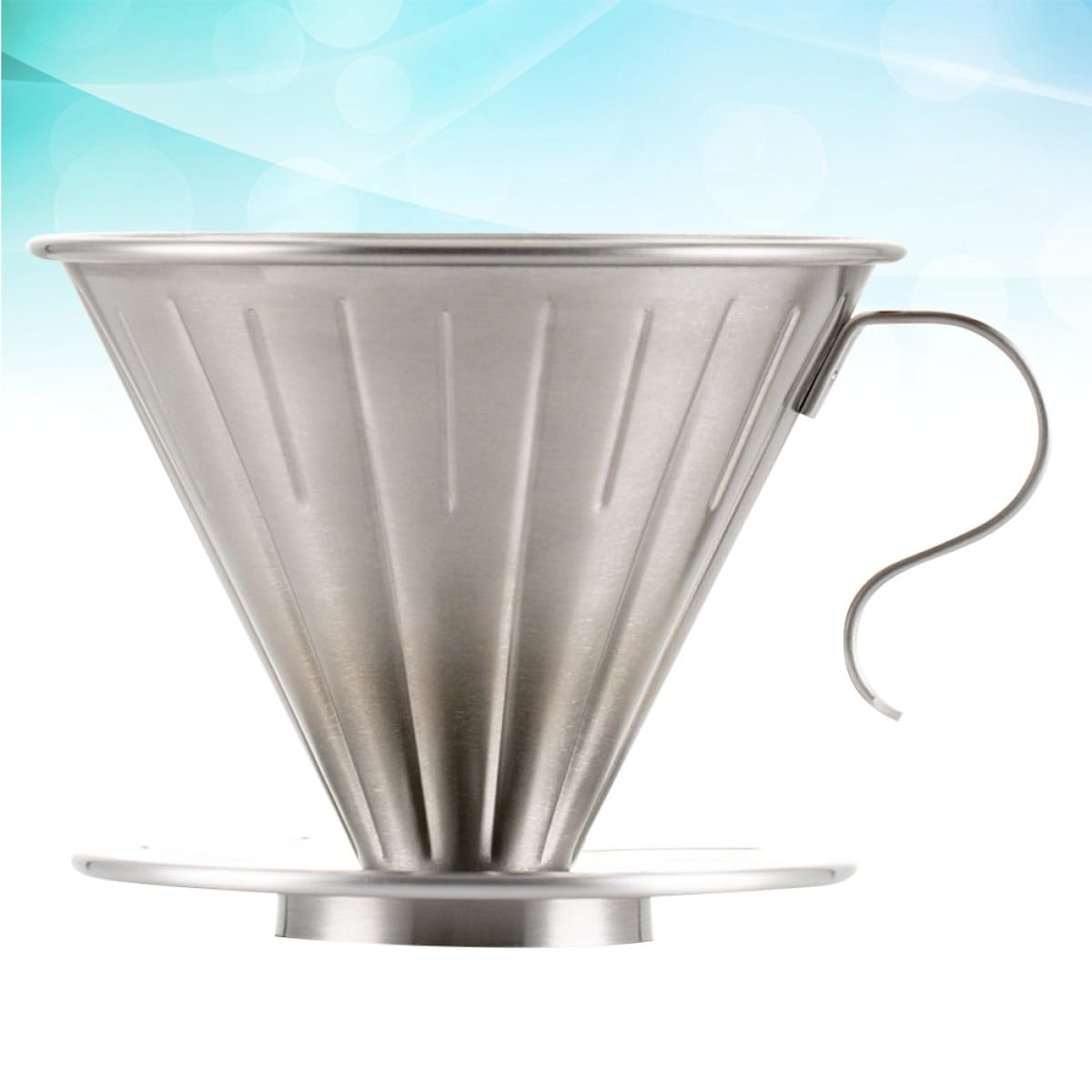 Abaodam Filtro de Café Residuos de Papel de Acero Inoxidable Reutilizable con Soporte para 1-2 Tazas Adecuado para Cafetera de Goteo