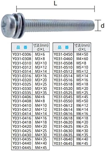 TRUSCO Y031-0410 M4X10 50 Screw for Thin Sheet Washers