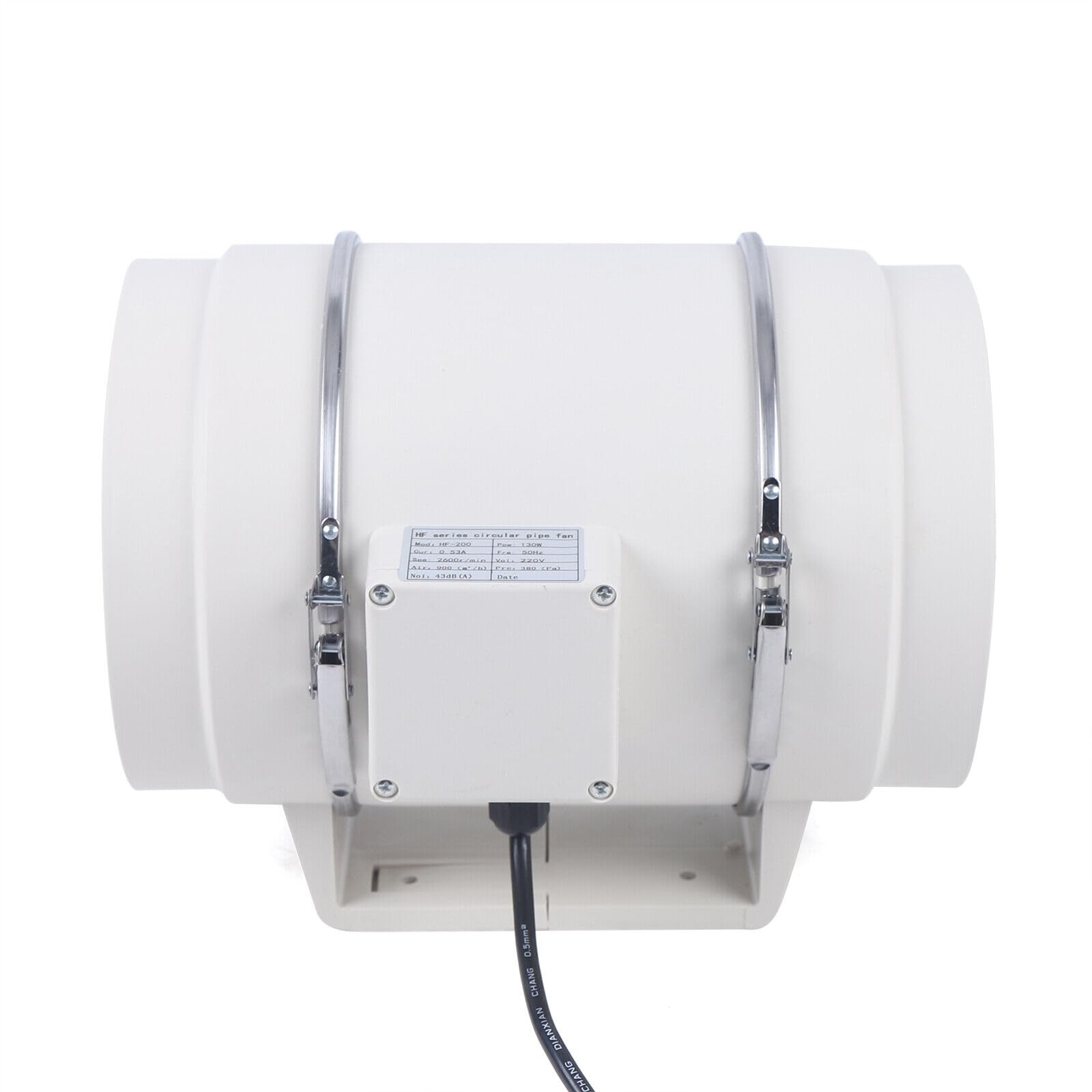 Rohrventilator Vents Gebläse Rohrlüfter Ventilator Kanallüfter Lüfter Motor Abluftventilator für Growzelt Growbox Hydrokultur Belüftung (200mm)