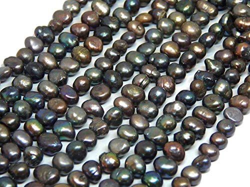 Perlas cultivadas de agua dulce, 8 mm, color negro antracita, grano de arroz, natural, barroco, piedras preciosas, perlas, perlas, para enhebrar
