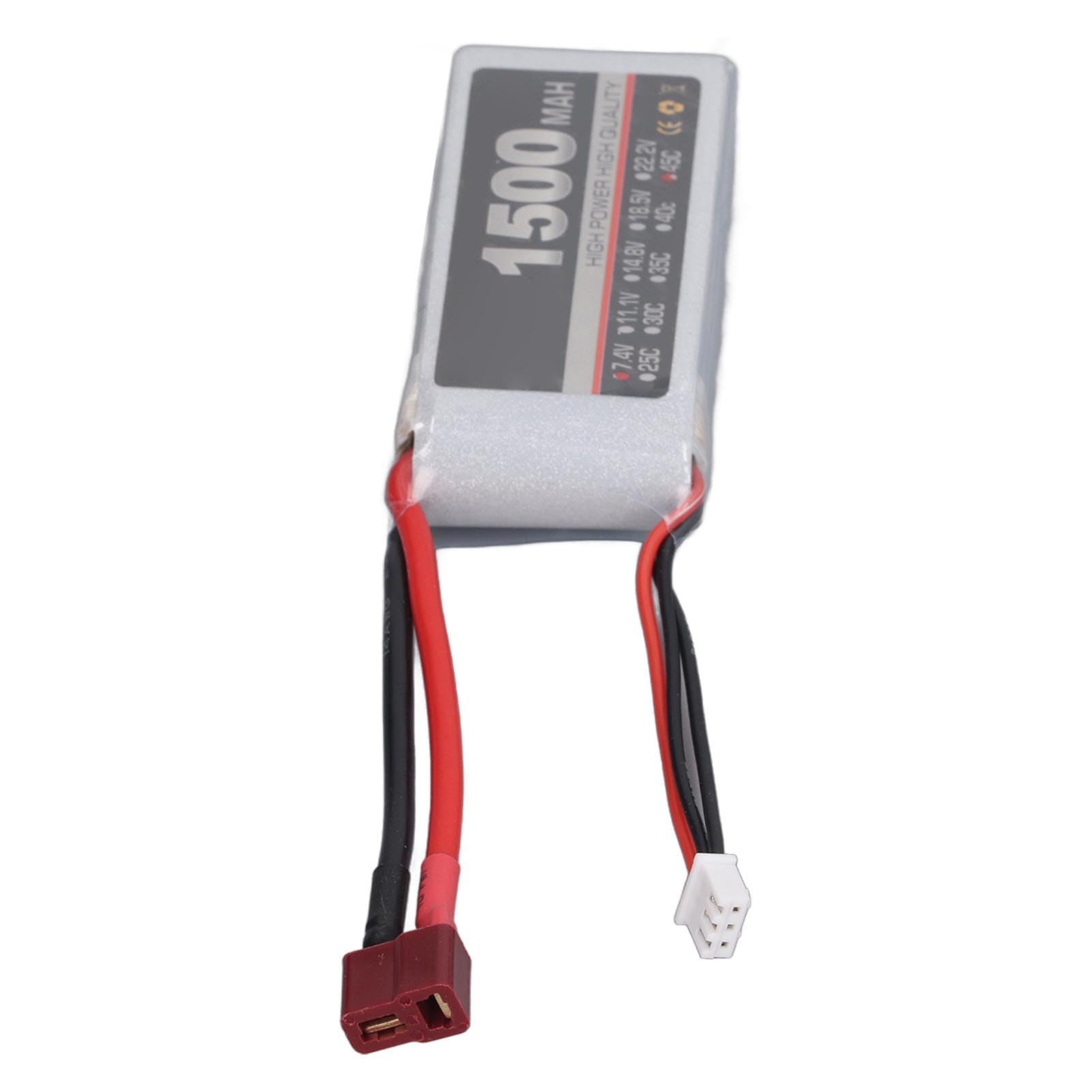 Batterie LiPo 2S 7.4V 1500mAh 45C, Batterie d'avion RC pour Modèle d'avion télécommandé RC (Prise en T)