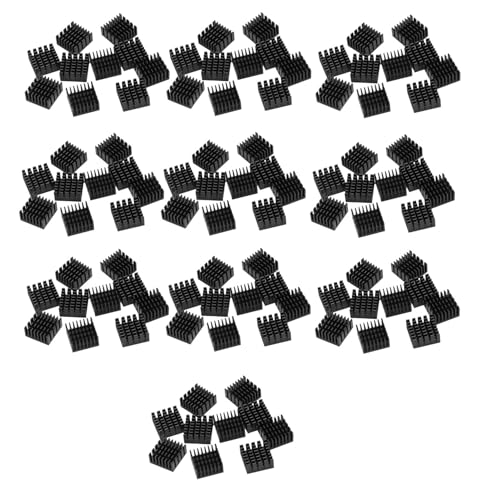 Radiador de aluminio negro de 20x20x10 mm en pack de 100 piezas para refrigeración pasiva