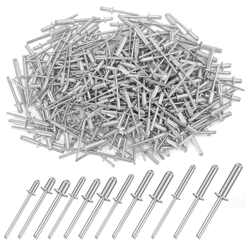 300PCS Pop Rivets Assortment 12 Sizes Aluminum Blind Rivets(M3.2/M4/M5mm)