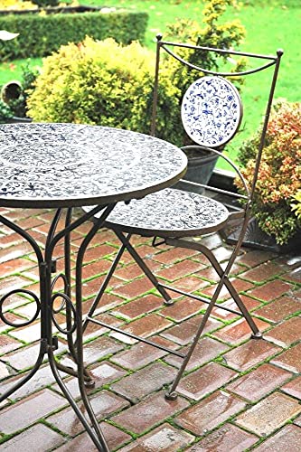 Chaise céramique multicolore Esschert style mosaïque méditerranéenne - 3
