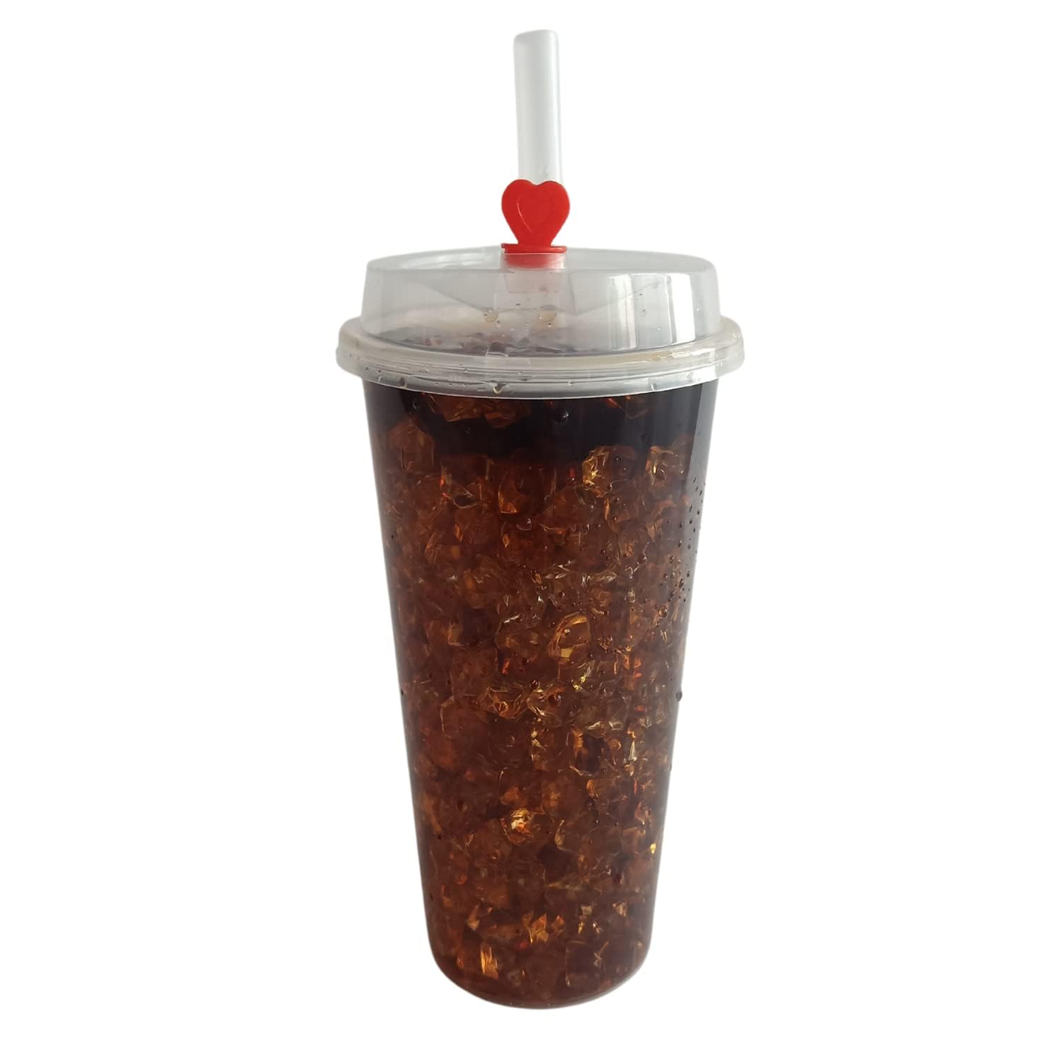 Tankon?100 Sets - 24 oz. Disposable Clear Plastic Cups With Lids and Straws 24oz. Hot | Cold Coffee Cups With Lids. Premium Quality. Heavy Duty. Injection Cups.