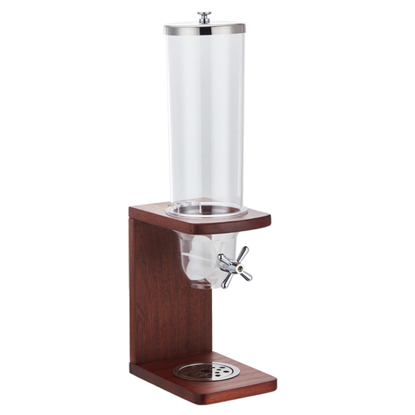 Individual/Doble/Triples Dispensador De Cereales Encimera, Dispensador De Alimentos Secos Contenedores De Cereales Dispensador De Almacenamiento Con Barril De PC Y Base De Madera,3.5L