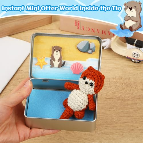 JULEASEL Little Otter Buddy - Knitted Otter Desk Companion Gift - image 4
