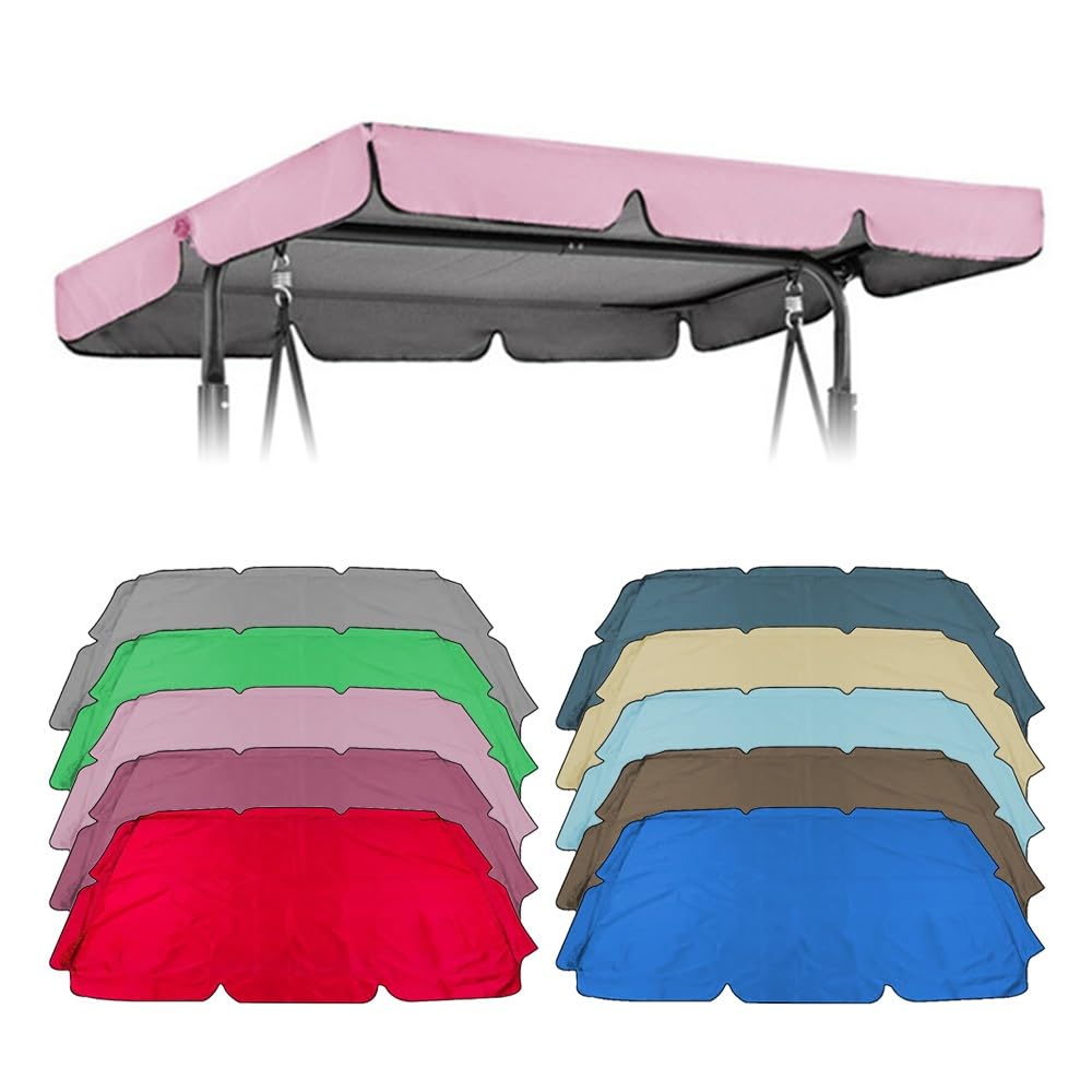 SMCMGECEUZ Universal Swing Canopy Replacement Garden Swing Chair Canopy Replacement Top Cover, Waterproof Top Cover For Patio Swings 56x47 65x45 75x52 77x49in(Pink,195x125cm(77x49in))