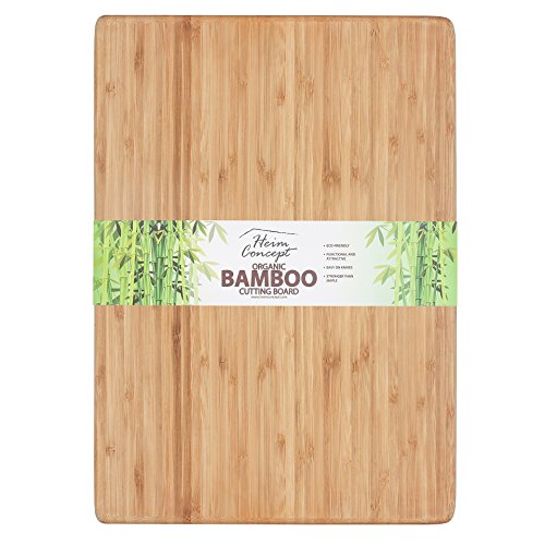 Heim Concept tabla de cortar rectangular de madera de bambú con asas 43.18 cm x 30.48 cm x 5.08 cm miniatura 1