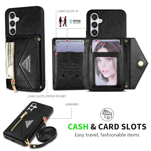 Étui à rabat en cuir pour Samsung Galaxy S26 anti-chocs magnétique noir