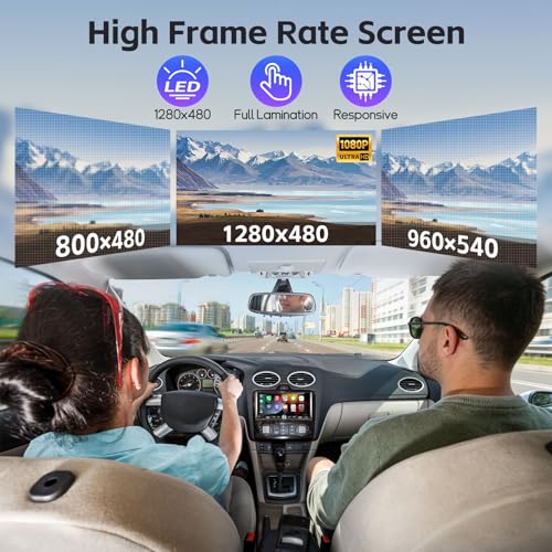Image of Single Din Radio Car Stereo with Wireless Apple Carplay & Android Auto, 6.9 inch UHD Touchscreen Car Stereo with Bluetooth, 1080P Backup Camera Mirror Link Navigation USB Type-C Fast Charging FM /AM EQ SWC