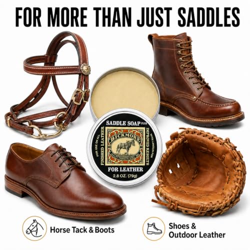 Image of Bickmore Saddle Soap Plus 2.8 oz, Cleaner & Conditioner