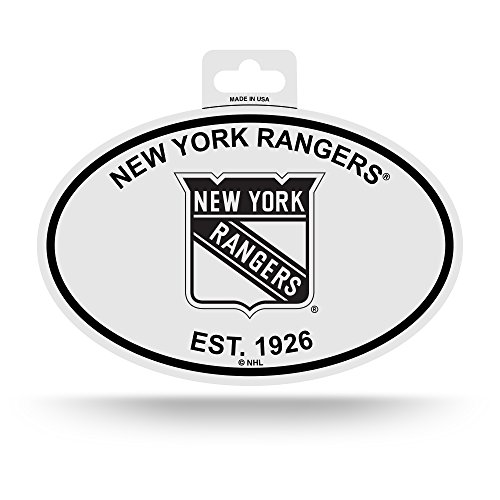 Rico Industries NHL New York Rangers Black and White Team Logo Oval Sticker