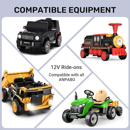Image of ANPABO 12V Battery Charger for Ride On Toys, 1000mA Universal Adapter