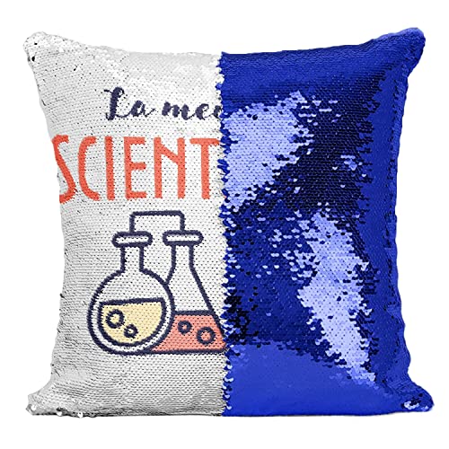 Coussin Sequin Paillettes Bleu Scientifique Physique Mathématique