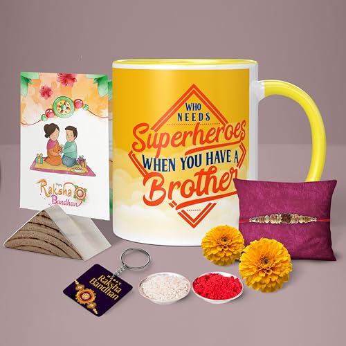 Image of Raksha Bandhan Gifts Printed Mug with Keychain Best Rakhi Combo Gift for Brother & Sister Rakshabandhan Return Gifts for Sister White 350ml Coffee Mug(Pack of 5)(Combo Set)(RMCKRCG204)