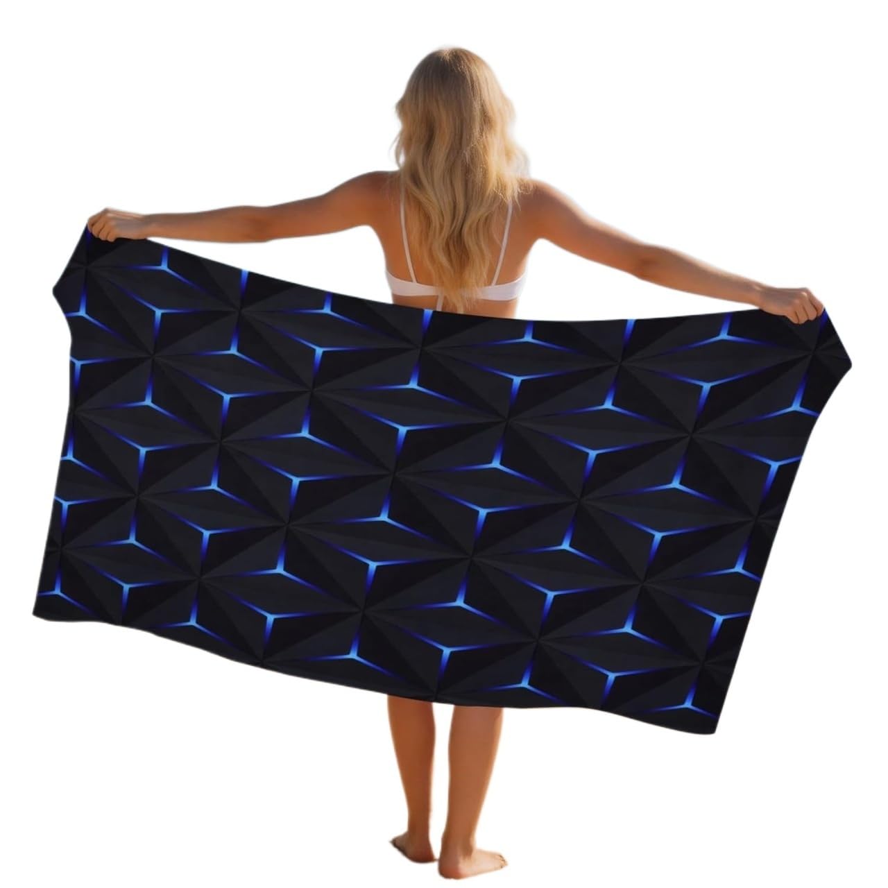 LYVQZPWLR Microfibre Beach Towel， Large Quick Dry Microfibre Beach Towel Lightweight Geometric Multiple Sizes for Adults(90x180 cm)