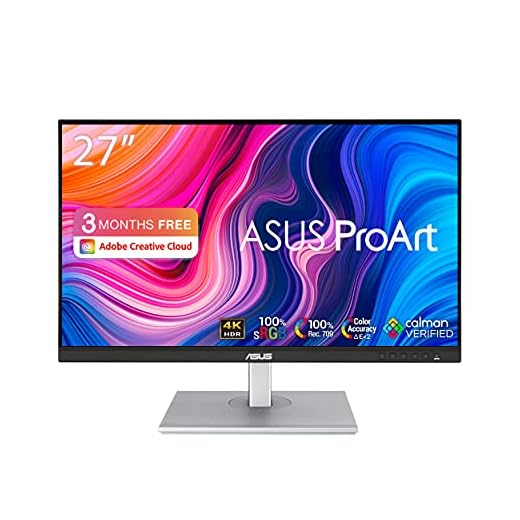 ASUS ProArt PA279CV - 27 Zoll 4K UHD Professioneller Monitor - 16:9 IPS, 3840x2160 - ergonomisch, Pivot, Calman, hohe Farbtreue, HDR 10 - DisplayPort, HDMI, 65W USB-C, USB-Hub, Schwarz