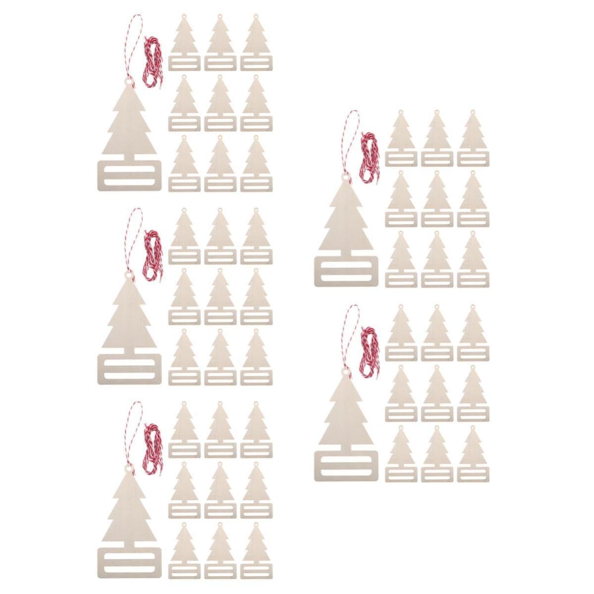 NUOBESTY 50 Piezas Adorno de Madera para Árbol de Navidad, Decoración DIY