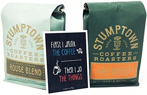 Stumptown Coffee - Hairbender and House Blend Coffee Gift Bundle, Whole Bean Roast, 12 oz bag